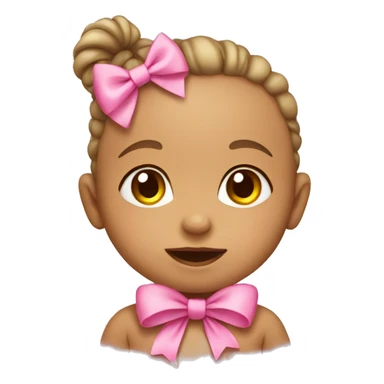 baby with pink bow sticker