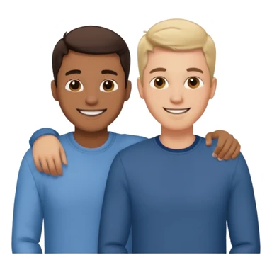 dos amigos hombres que comparten arquiler atras en una casa sticker