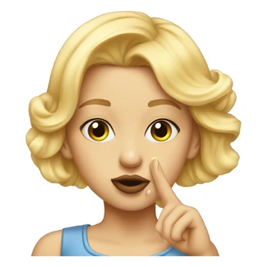 blonde girl portrait blowing kiss with earrings sticker