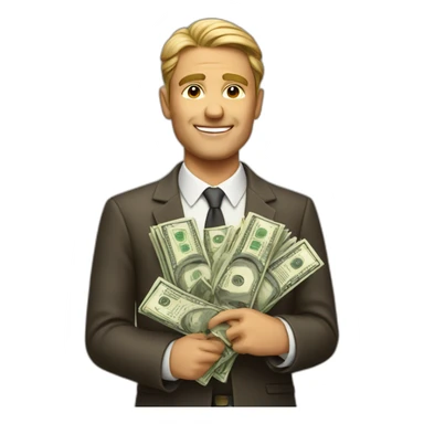 rich man with money sticker