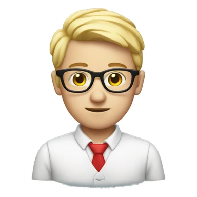 white nerd with heart hand sticker