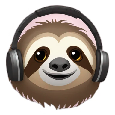 Sloth listening to a song sticker