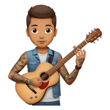 tatooed guitarist sticker