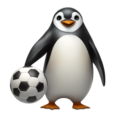 Penguin with football sticker