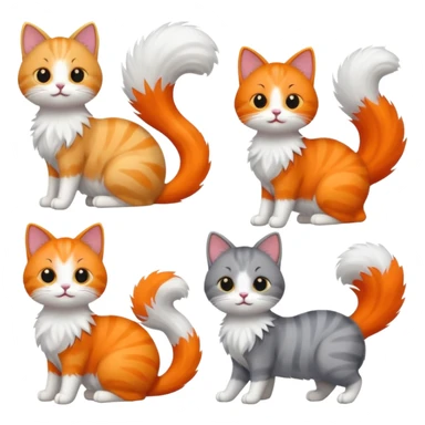 Cats with Fluffy Tails sticker