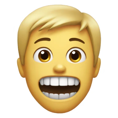 Emoji trying to bite someone sticker