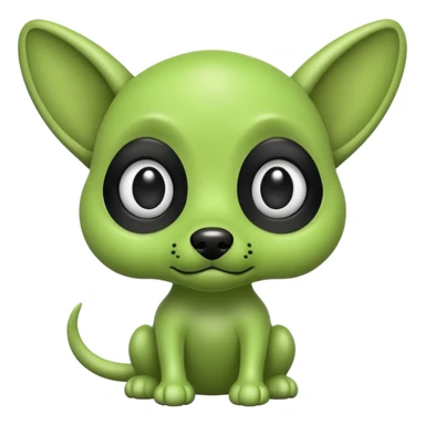 alien dog green sticker