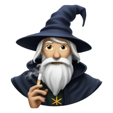 wizard smoking cigarette sticker