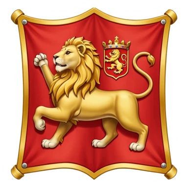 Lion Medieval Banner heraldry flag sticker