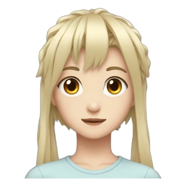 Anime girl with boy head sticker