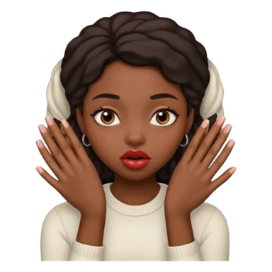 Black girl grabbing her lips with her hands sticker