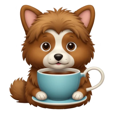 Perro tomando té  sticker