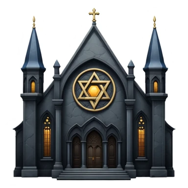 jewish synagogue in dark goth aesthetic style sticker