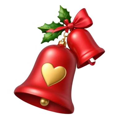 A kiss mark on a Christmas bell sticker