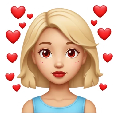 Girl with hearts sticker