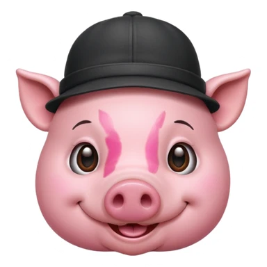 pig wear hat, front vỉew sticker