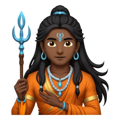 Shiva with trishul sticker