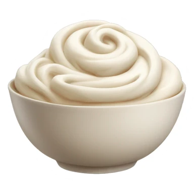 Swirl of white icing in a tan bowl sticker