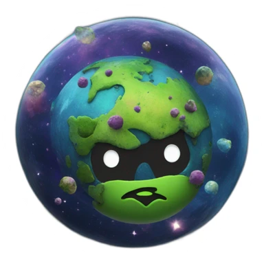 cool punk earth in space with small clusters on it sticker