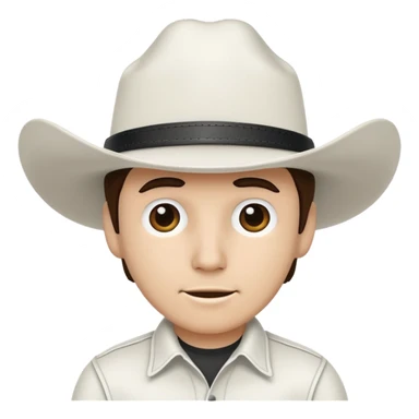 white cowboy hat black outline sticker