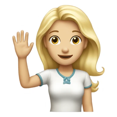 Blonde girl waving good bye  sticker