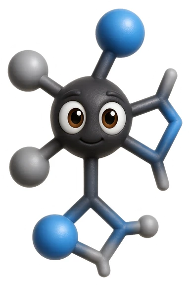 emoji stile iphone in 3d di istamina molecola con occhi con la parte bianca pure, iperrealistico 4k sticker