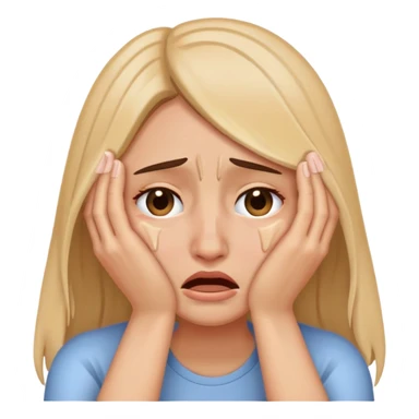 crying woman covering her face with hands sticker