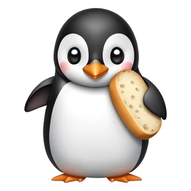  a penguin holding a loaf sticker