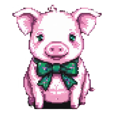 pig with a bow sticker