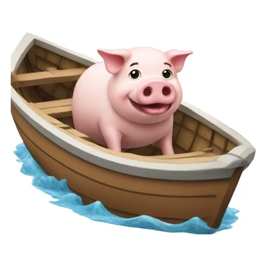 Pig in a boat sticker