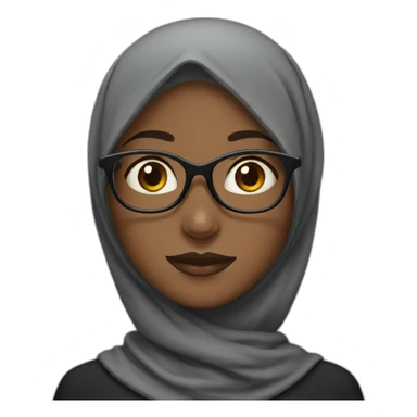 black hijab girl with glasses sticker