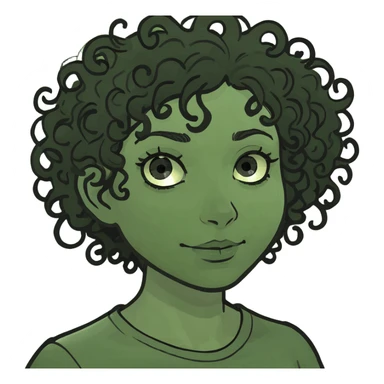 B fille noir avec des cheveux bouclés  sticker