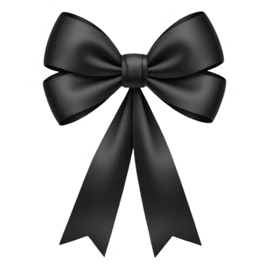 black THIN ribbon bow sticker