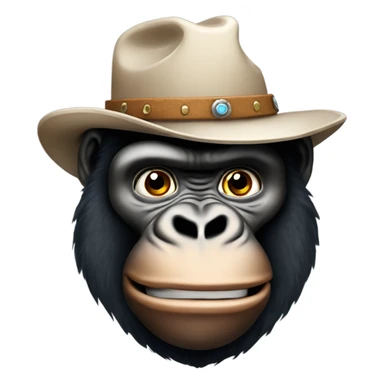 Gorilla wearing cowboy hat sticker