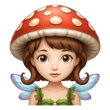 Mushroom girl fairy brown hair sticker