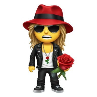 Axl Rose with a rose  sticker