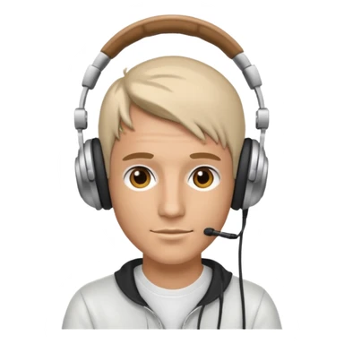 White dj mixing, headphone on head  sticker