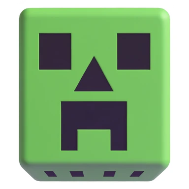 minecraft creeper face, blocky, green and black sticker