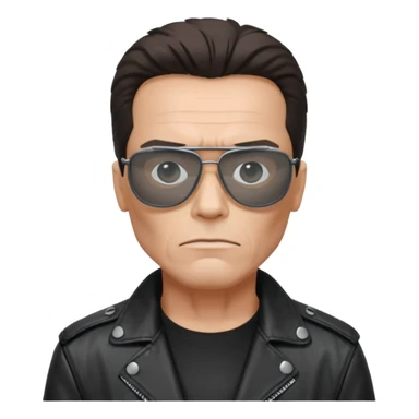 terminator shwartzneger looking only top in his black glasses and his black jacket sticker