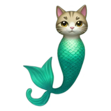cat with a mermaid tail sticker