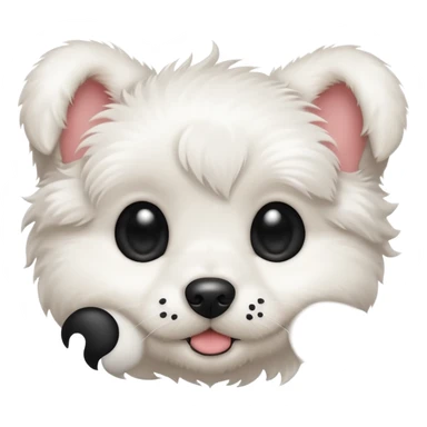 white puppy with a black dot in the eye sticker