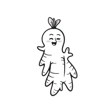Ginger root with healing properties, hand drawn anti-inflammatory herb sticker