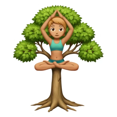 person in tree pose sticker
