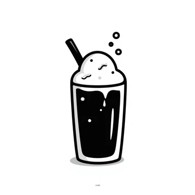 hand-drawn playful cream soda with lines sticker