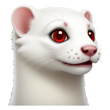White ferret with red eyes sticker