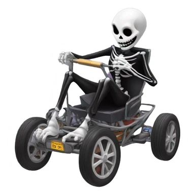 Jack Skeleton riding a go cart sticker