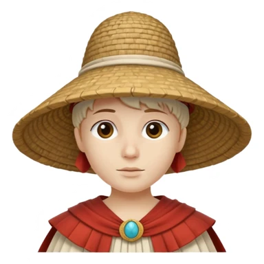 ancient roman conical hat, white, half body sticker