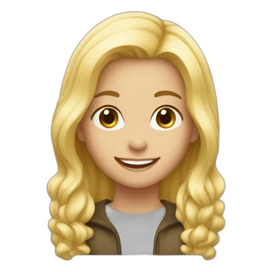 The blonde girl is happy sticker