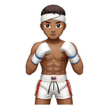​Cinematic Realistic Traditional Muay Thai Fighter such as Buakaw Banchamek, depicted in authentic attire featuring white bandaged gloves wrapped around his fists, a traditional headband tied neatly, and classic Muay Thai shorts, captured in a dynamic fighting stance under dramatic, high-energy lighting that highlights the raw power and elegance of the art, sticker