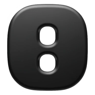 Minimal emoji, number 8 made of solid matte black metal, thick symmetrical form, subtle metal texture, deep shadows, no glow, no neon, flat emoji design, centered, transparent background sticker